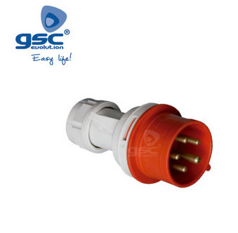 002300389 - 8436021943897Plugue Cetac 5P (3P+N+t) 32A IP44 Rojo