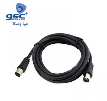 002600916 - 8436021949165Cabo coaxial de TV 5M masculino a femenino Negro