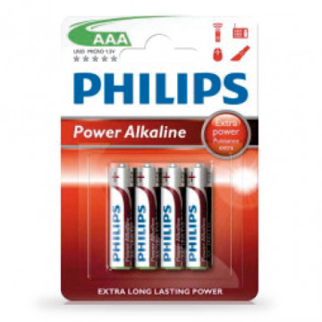 009000311 - 8712581549824Pilha alcalino PHILIPS LR03 (AAA) Ampolla 4 unidades.