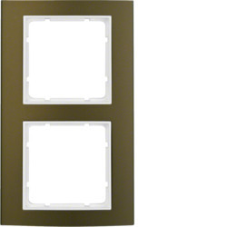 10123021 - B.3 - marco x2, marrón/blanco HAGER Ean:4011334384724
