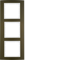 10133021 - B.3 - marco x3, marrón/blanco HAGER Ean:4011334384731