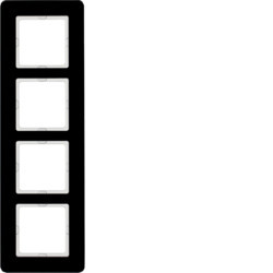 10146076 - Q.7 - marco x4, Vaso negro HAGER Ean:4011334449966