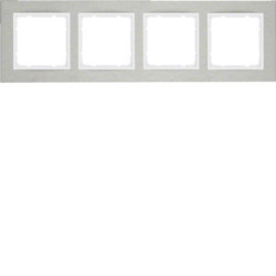 10243609 - B.7 - Tableau X4 Horiz, acier inoxydable / White Hager Ean: 4011334383345