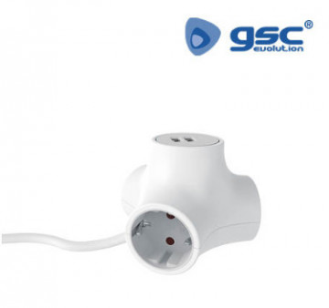 103000014 - 8433373050785 Triple Extension Extension + 2 USB 1.4m