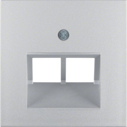 14091404 - S.1/B.x - espelho RJ45 duplo, alum mate HAGER EAN:4011334222149