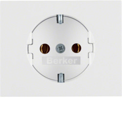 17197009 - K.1/K.5 - sphl. Schuko c/obtur., blanco HAGER Ean:4011334437239