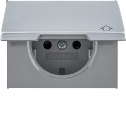17207203 - k.1/k.5 - Esplh. Schuko w/ lid, alum hager ean: 4011334437406