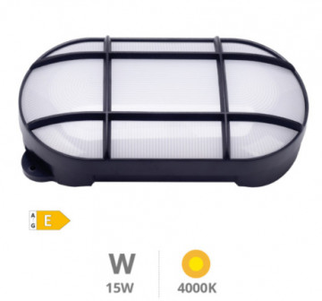 200205002 - Cercis ovale LED-Wandleuchte mit Gitter 15W 4200K Schwarz