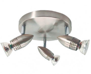 202000027 - 8433373072152Spot triple circular a techo Kegla Serie GU10 Níquel