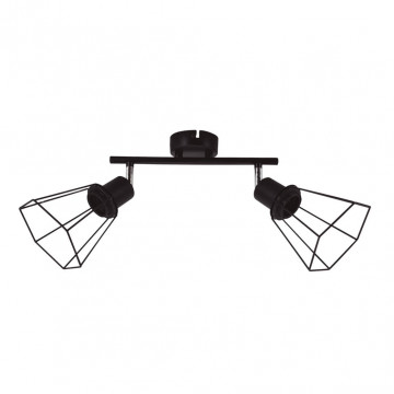 202000031 - 8433373072190Spot doble lineal de techo Bhani Serie E27 Negro