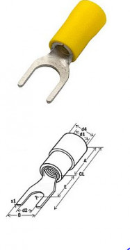 370322 - Terminal de câble de fourche isolé 4.0-6,0 m 5 JIS 100UNI