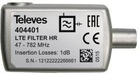 404401 -8424450167045 TELEVES - Filtrar LTE Alto Rechazo (HR) "CEI" 47...782MHz VHF/UHF (C21-59) Interior