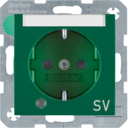 41108913 - S.1 / B.X - Schuko "SV" P -ETQ C / LED, Green Hager Ean: 4011334360964