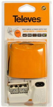 438640 -8424450175019 TELEVES - Amplificador Mástil Nanokom 3e/1s "Fácil" Vhfmix-UHF[dc]-Fimix[dc] con USOS + F.Alimento Picokom 1e/1s "Fácil" 12V-220mA (Referencias.561601+5796) (Ampolla T1)
