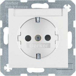 47498989 - S.1/B.x - Schuko p.etiq. obtur., branco HAGER EAN:4011334277675