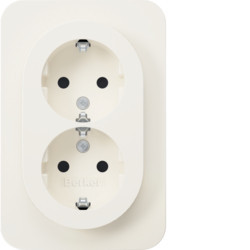 47592089 - R.1 - Schuko x2 monob. obtur, branco HAGER EAN:4011334453956