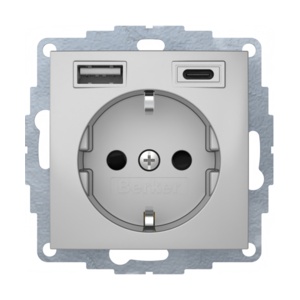 48041404 - S.1/B.x - Schuko c/ USB A+C, alumbre Té de hierbas HAGER Ean:4011334527299