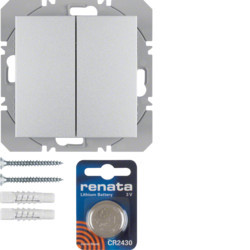 85656283 - B.7 - BP duplo KNX RF, alumínio mate HAGER EAN:4011334370642