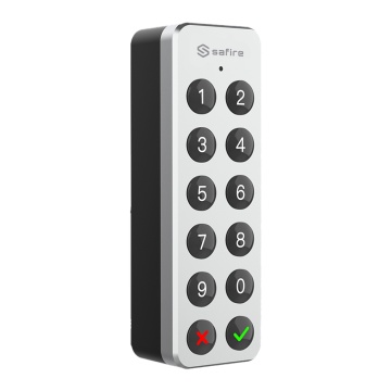 Accesorio de teclado - Compatible con SF-SMARTLOCK-BT e SF-SLRELAY-BT - Apertura e cierre remoto de cerrar e relé - Apertura a través de teclado - Codos de usar soltero ou temporario - Alimentado poner dos montón AA ou microusb