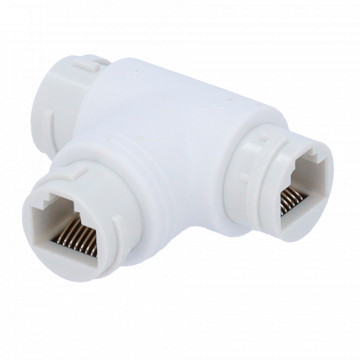 Adaptateur RJ45 - RJ45 Connecteur d'entrée féminin - Connecteur de sortie 2 RJ45 Femme - Compatible avec UTP - IP66 - Couleur blanche