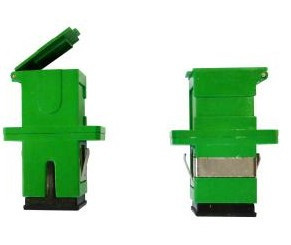 Adapter F.O. Simplex monomodo "SC/APC" female - "SC/APC" female, with autoblock lid, plastic box