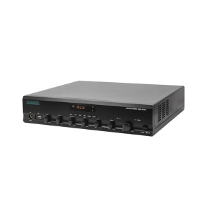 Amplificador misturador DSPPA - Linha 70V/100V e baixa impedância - 1 x 250W | 1 Zona | Classe D - 3 Microfone 2 Phantom | 2 Auxiliar | EMC Emergência - Leitor USB / Rádio FM / Bluetooth - Controlo remoto | Relé para sirene