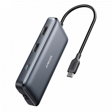 Anker - USB -C 8 dans 1 Hub - prend en charge le chargement PD100W - Transfert de données de 5 Gbit