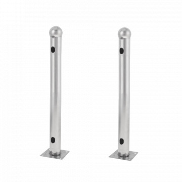 Apoyo de barrera modelo T - 2 unidades - Acero inoxidable - Compatible con detectores de 3/4 vigas - Compatible con as barrera Abe e Abh - 50cm