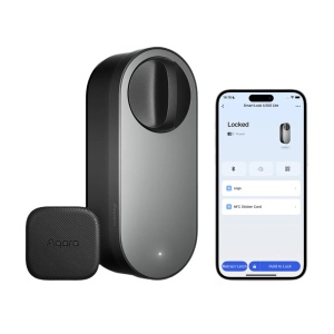 Aqara Fechadura inteligente U200 Lite Preto - Matter over Thread / Bluetooth &amp; NFC - Requer o AQARA HUB M3 / Border Router - Autocolante NFC (DOT) / Abertura remota - Bateria Recarregável - Compatível com Apple Homekit, Google, Alexa