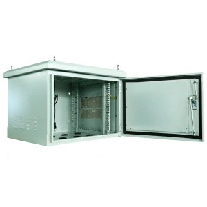 Armoire à rack mur - jusqu'à 6u 19 "rack - jusqu'à 100 kg de charge - avec les grils de ventilation et la presse à câble - IP65 Protection Degré - 8 entrées de câblage / 2 ventilateurs