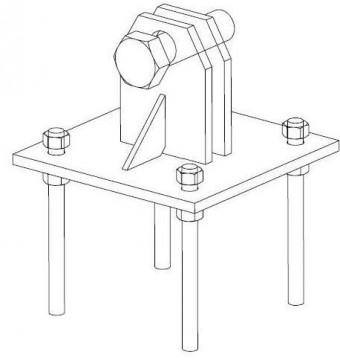 Base Basculante Chumbar/Aparafusar (com placa) Torre 450 Zinco+Vermelho