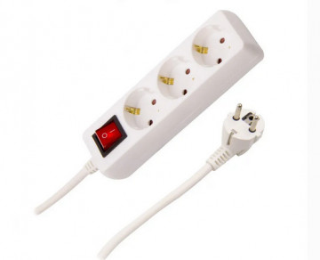 BLOCO BRANCO 3x SCHUKO 3.0m 3G1.5mm2 + Intraido