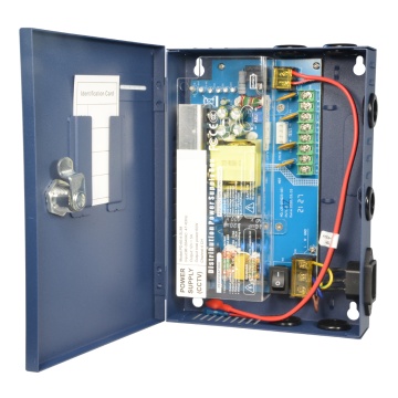 Boîte de distribution d'énergie fine - 1 AC 220 V 5OHZ Entrée - 4 sorties par paire de cuivre - Protection de fusibles remorable - Tension de sortie 12 V / 60 W - Logement métallique