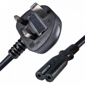 Câble de sortie - Connecteur QT2 - Compatible avec le Royaume-Uni 3 Pines - Fusible protecteur - 250VAC / 13A MAX - 140 cm de longueur