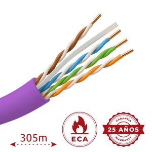 Cabo UTP Uniview PVC - Categoria 6 - Atende com 90m Fluke test - Bobine de 305 metros - Condutor CCA - Diâmetro 6.0 mm