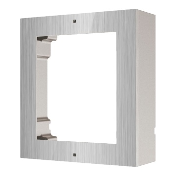 Caixa de registo de superfície - Até 1 módulo - Específico para video porteiros Hikvision - Compatível com os módulos Hikvision - Caixa fabricada em alumínio para aviação - Painel fabricado em aço inoxidável