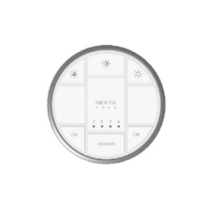 Comando Redondo Branco RF 4 zonas controlo Dimer NEXTA