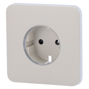 Cubrir a salida de base tipo F - Compatible con AJ-OUTLETCORE-BASIC - Protección contra polvo, salpicaduras, objetos - Sin control do consumo - Sin control remoto - Color ostra