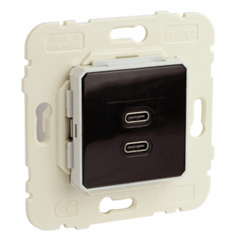 EFAPEL - 21382 CARREGADOR DUPLO USB TIPO C - 5603011647537