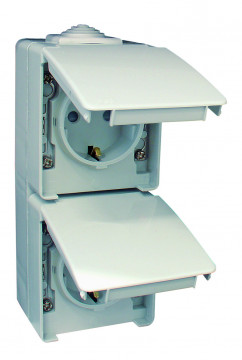 EFAPEL - 48860CCZ DOUBLE SCHUKO VERTICAL WITH GRAY OBT - 5603011614287