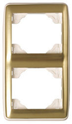 EFAPEL - 70922TMI Double Vertical Ivory/Stainless Mirror - 5603011047177