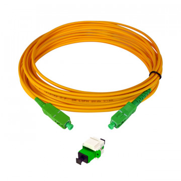 Equipo Salida F.O.: Módulo Piedra clave + Adaptador "SC/APC" Femenino estafa obturador interno + Cable Monomodo Pre-conectado LSFH DCA 15m