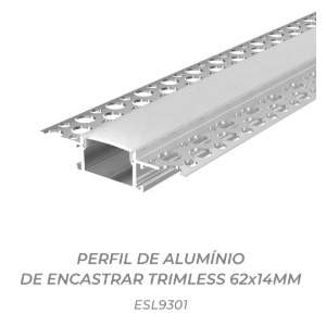 ESL9301 - 100101000020 - Trimless End Profile 62x14mm w/matte diffuser