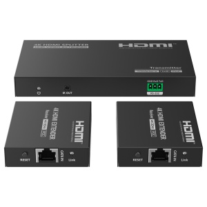 Extensor divisor de sinal HDMI - Alcance 40 m - Resolução 4K - Permite ligações 1:2 - HDMI Loop out - POC - Cabo de alimentação eléctrica