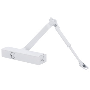 Fecho de porta de braço articulado - Montagem à superfície e instalação reversível - Abertura com força reduzida - Portas entre 40~80 kg e 850~1100 mm - Velocidade ajustável | Ajuste preciso da força - Apto para todos os tipos de portas