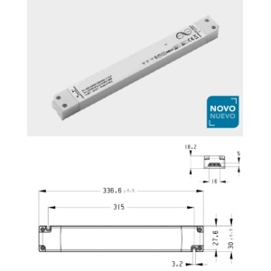 Fonte Alim. Slim Linear Dim. Push+Casambi 24Vdc 100W CVCAS
