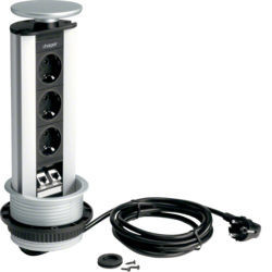 G7045LAN - Bloco encastr., 3xSchuko+2xRJ45 Cat.6 HAGER EAN:4012740887045