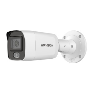 Hikvision cámara Bullet IP gama solutions - Resolución 4 MPx (2688x1520) - Lente 2.8 mm | Audio - PoE | Alarmas | ColorVu - Luz blanca 40 m | Detección de movimiento 2.0 - AcuSense | Reconocimiento facial | IP67