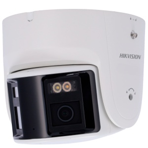 Hikvision - Câmara Panorâmica Dome IP gama PRO - Resolução 6 Megapixel (3632x1632) - Lente 2.8 mm | ColorVu | Microfone e altifalante - Luz branca 30 m | Sirene e flash dissuasor - Deteção de movimento 2.0 | AcuSense