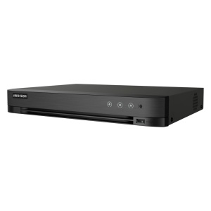 Hikvision DVR 5n1 Gama PRO - 4 CH HDTVI / HDCVI / AHD / CVBS - Até 8 canais IP - Resolução máxima de entrada 8Mpx - AcuSense (4 Ch) | Reconhecimento facial (2Ch) | 1 HDD - MD 2.0 em todos os canais | Áudio | Alarmes